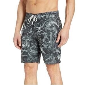Prana Men's Fenton Gray Patterned Swim Board Shorts